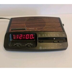 Vtg GE General Electric AM/FM Dual‎ Alarm Clock Radio Model 7-4621A Tested Works